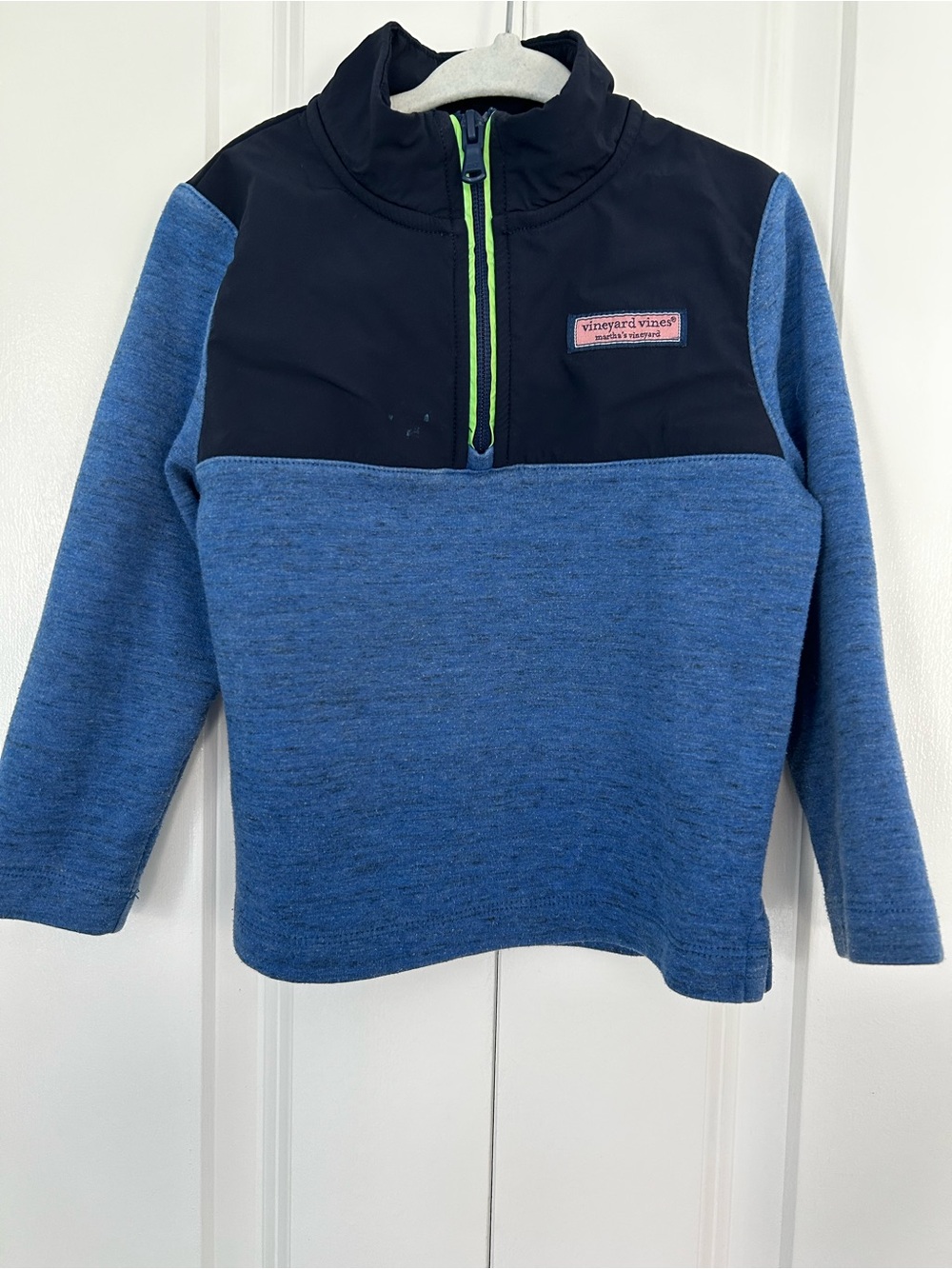 Vineyard Vines boys Shep shirt blue and navy quarter zip size 4T